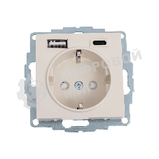 Розетка 16А с USB A+C (5В/2,4А/3 А, 2х5В/1,5А), мех SE AtlasDesign Бежевый