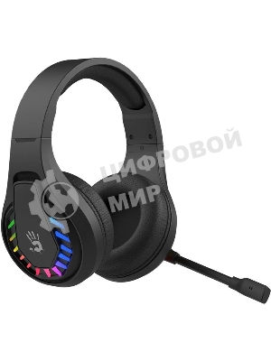 Гарнитура Bloody GR230 чёрный, беспроводная + проводная, радиоканал, до 40 ч, подсветка