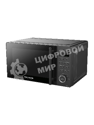 Микроволновая печь Willmark WMO-205DB черный, 20 л, 700 Вт, переключатели - кнопки, поворотный механизм