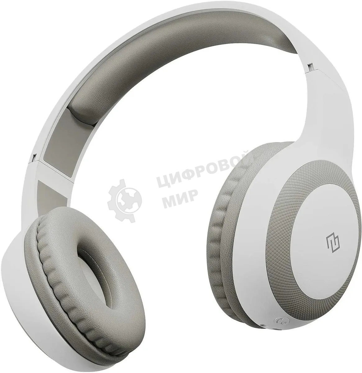 Беспроводные/проводные наушники Digma BT-15 белый/серый, накладные, Bluetooth + проводной, складная конструкция, до 10 ч