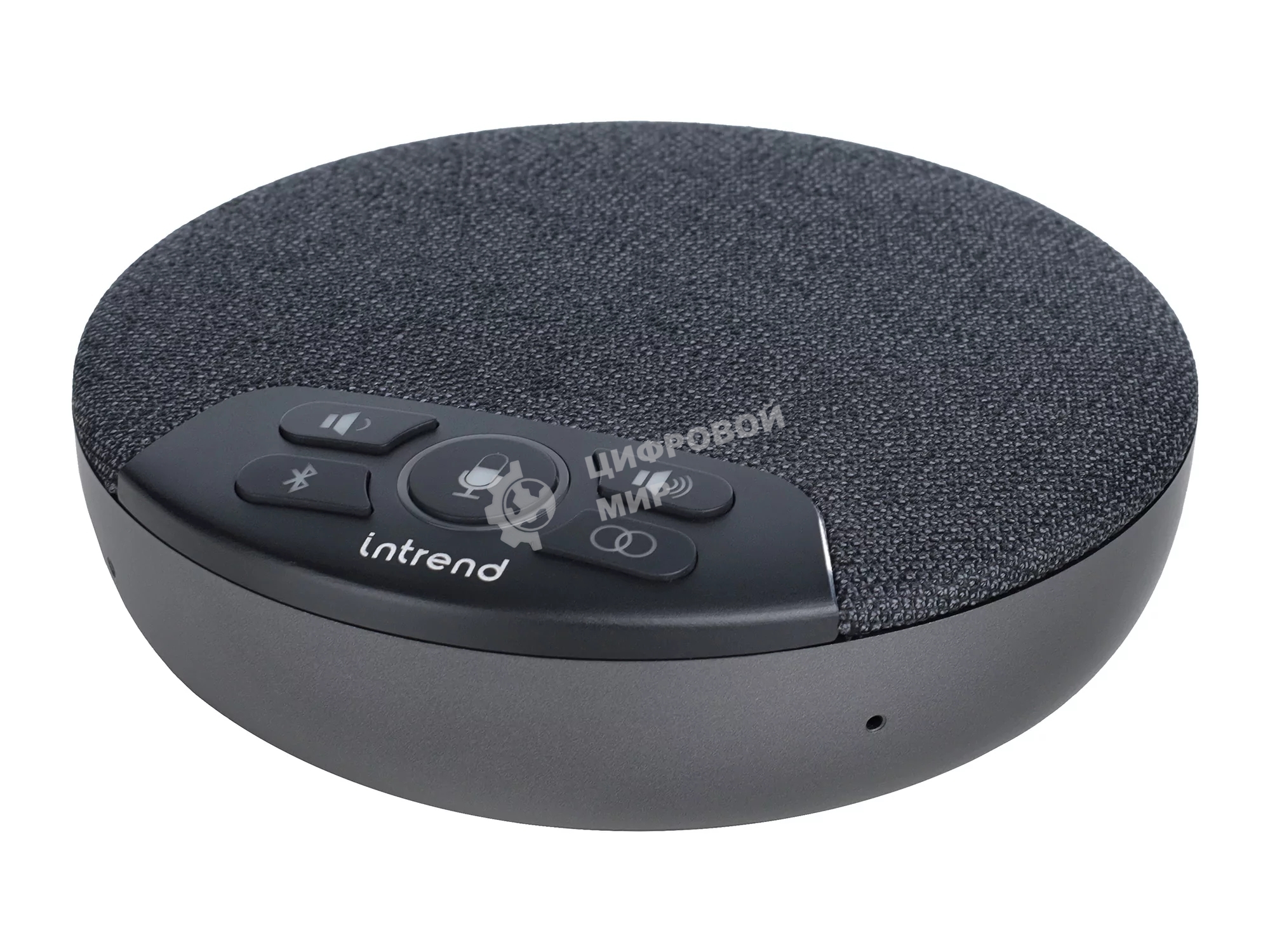 Спикерфон Intrend ITSPH-W200 4 капсюля, BT+USB, эффективный радиус 3м, ANC, AEC, AGC, полнодуплексная связь, беспроводное каскадирование 2х спикерфонов, аккумулятор: время работы в режиме разговора до 12 часов. В комплекте USB-dongle