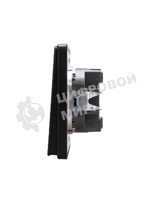 Выключатель Kranz ROUND 1 кл проходной (переключатель) с подсветкой 10А с/у оникс