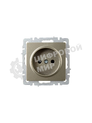 Розетка 1-местная IEK BRITE РС10-1-0-БрШ (BR-R10-10-K37) 10А, без заземления, без защитных шторок, шампань