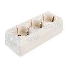 Розетка 3-м ОП Октава 16А РС23-3-ОК с заземл. крем. IEK ERO31-K33-16-DC