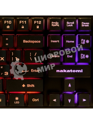 Клавиатура проводная KG-23U BLACK Nakatomi Gaming - игровая с RGb-подсветкой, USB, черная