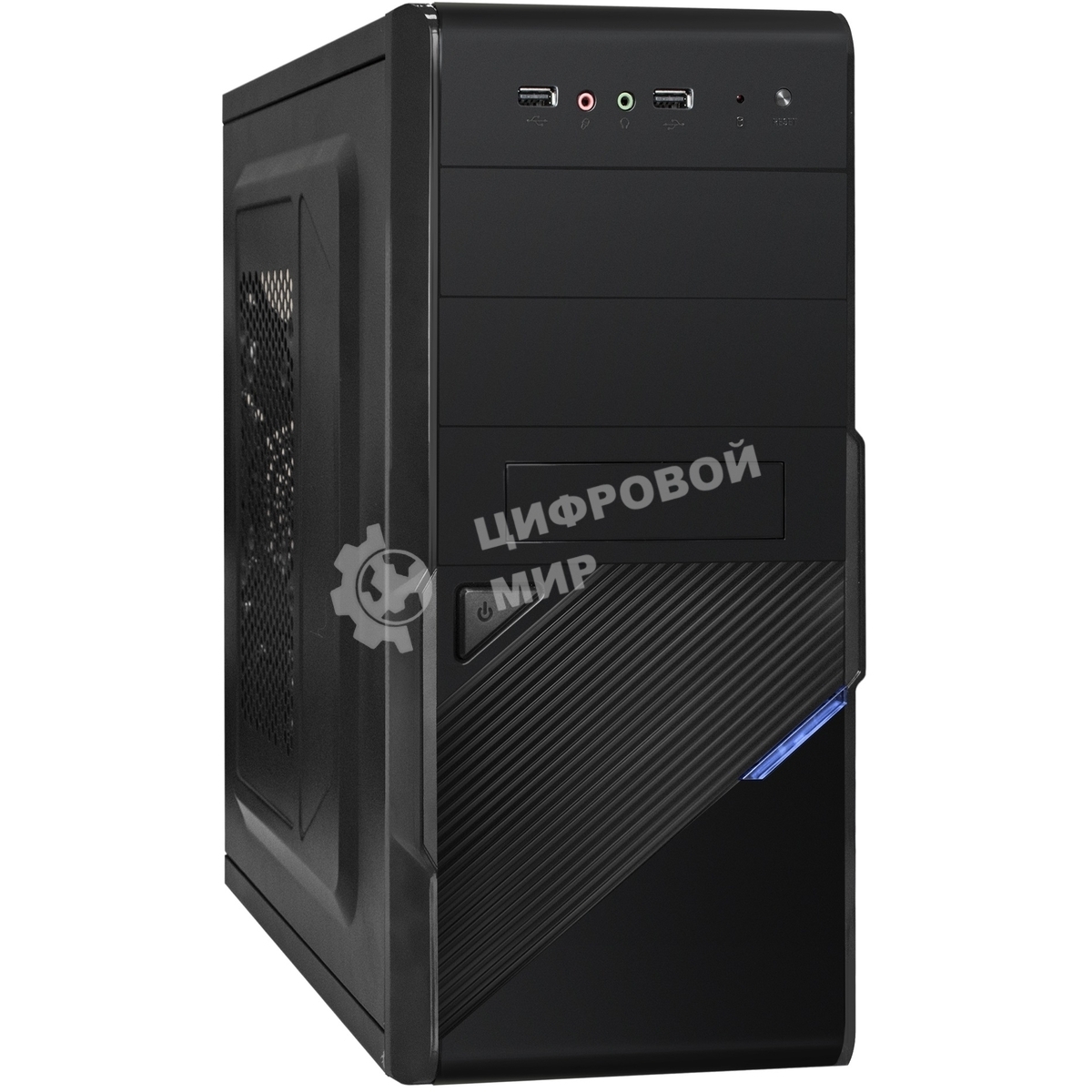 Компьютерный корпус ExeGate EX284019RUS Minitower BA-201 Black, mATX, (AA450, 80мм), 2*USB, Audio