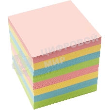 Блок для записей бумажный Silwerhof Daily Премиум 90x90x90мм, 80 г/м2, 4 цвета в упаковке