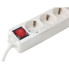 Удлинитель Гарнизон EL-NB-G5-W-3 5р 10А 3 м с выключателем и заземлением, белый