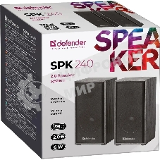 Акустическая система Defender SPK-240 2.0 черный (2x3 Вт, USB пит, раз. д. науш.)