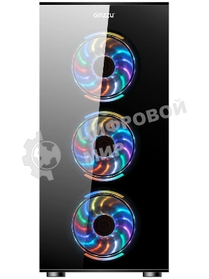 Компьютерный корпус Ginzzu CL280 FAN 12CM RGb*4 USB3.0 Window