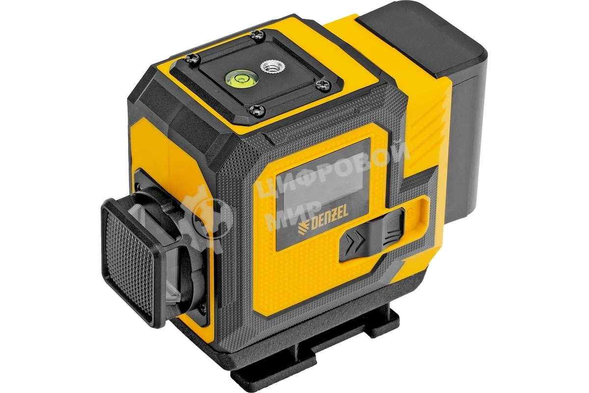 Лазерный уровень мультипризменный Denzel DLV-360-3C, 30 м, зеленый луч, Li-Ion 2,4 Aч, кейс
