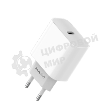 Сетевое зарядное устройство Maxvi CHL-601PD 18W, 3A, QC 3.0, PD 3.0, 1xUSB-C, белый