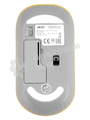 Мышь беспроводная Acer OMR200 желтый, 1200 dpi, радиоканал, USB, кнопки - 3