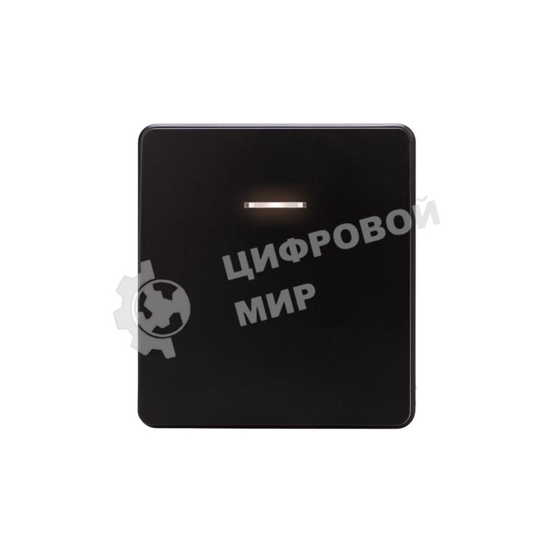 Выключатель Kranz ROUND 1 кл проходной (переключатель) с подсветкой 10А с/у оникс