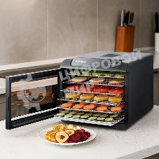 Сушилка для овощей и фруктов Kitfort КТ-1904 6под. 500Вт черный