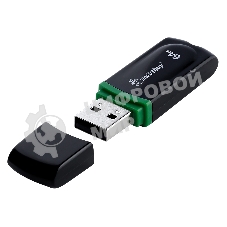 Флешка USB SmartBuy Paean Black (SB64GbPN-K), 64Gb, USB 2.0, R/W 25/15, черный/зеленый