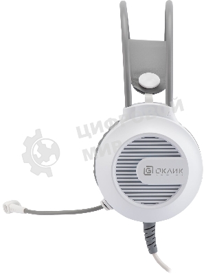 Гарнитура Oklick HS-L300G белый, проводная, 3.5 мм, подсветка