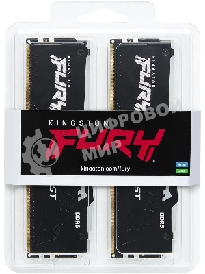 Оперативная память Kingston Fury Beast, DDR5, 16GB (2x8GB), 6000MHz, CL36, DIMM, с радиаторами, RGB, черный