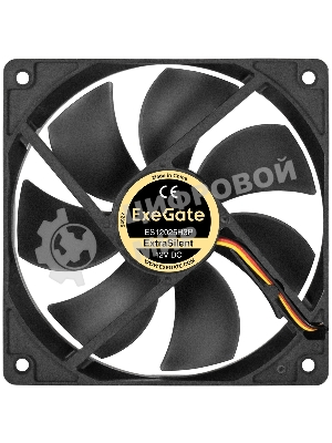Вентилятор для корпуса ExeGate ExtraSilent ES12025H3P черный, 120 мм, 1450 об/мин, 24 дБ, 3 pin
