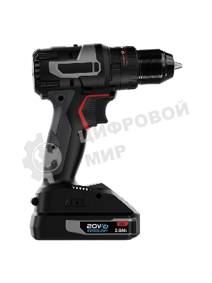 Дрель-шуруповерт Deli DE-CZ20-2D2, 20 В, 2 Ач, 50 Нм, бесщеточный, ударный