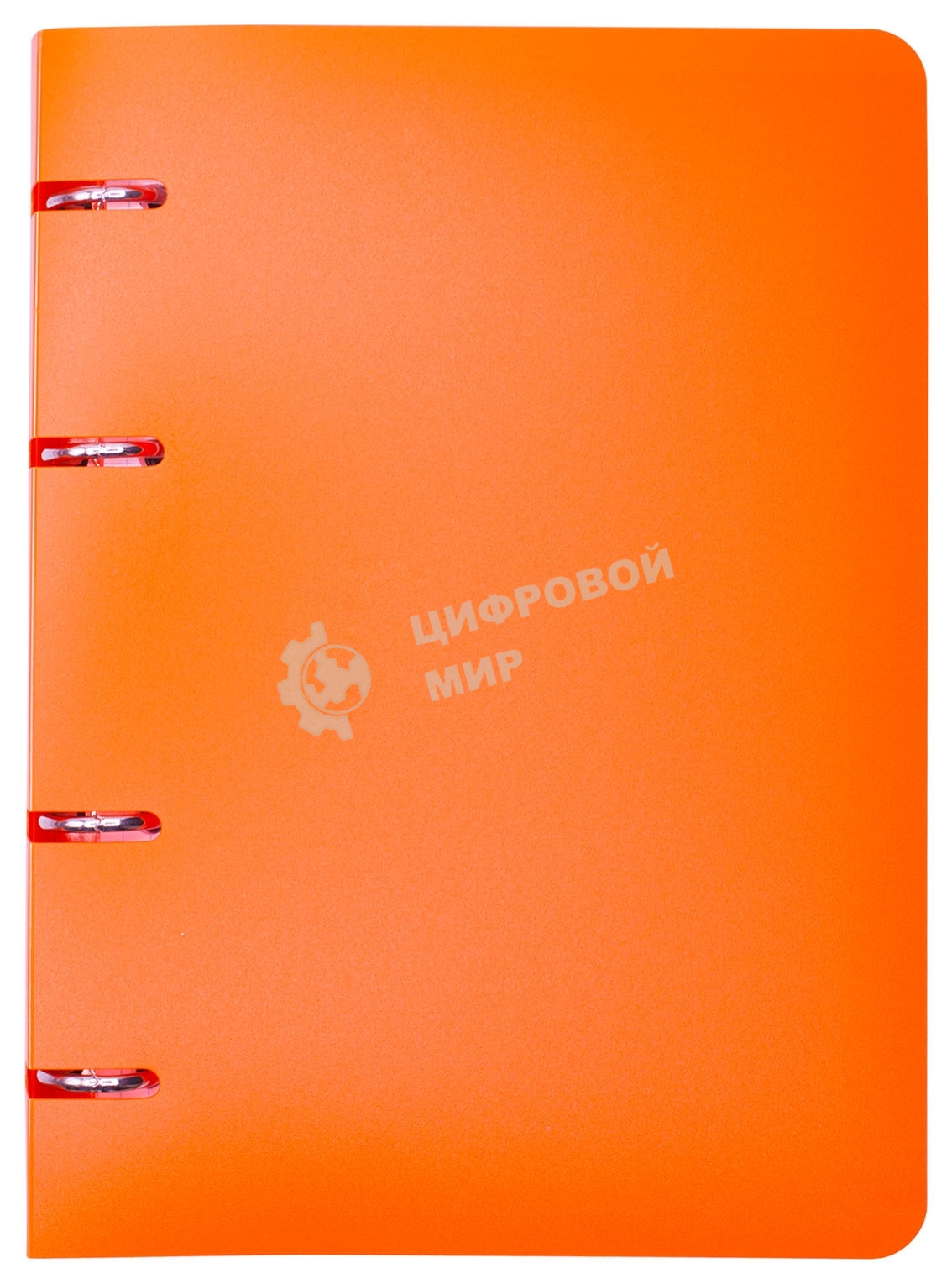 Тетрадь на кольцах Silwerhof 80л. клет. A5 пластик кольца оранжевый