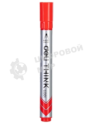 Маркер для досок Deli EU00140 Think, круглый пишущий наконечник, 2мм, красный