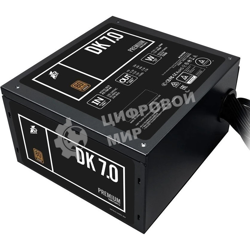 Блок питания 1STPLAYER DK PREMIUM PS-700AX, 700Вт, 80 PLUS Bronze, 120мм, черный