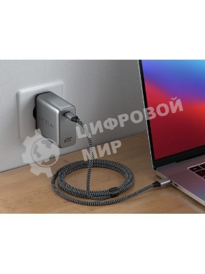 Сетевое зарядное устройство Satechi ST-UC100WSM-EU Charger 100W с технологией GaN Power, серый космос