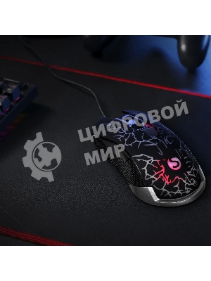 Мышь проводная SunWind SW-M705G черный, 3600 dpi, USB, кнопки - 6