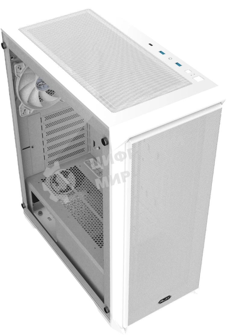 Корпус без блока питания Raijintek ARCADIA 41, Midi-Tower, TG, 1x120мм, 2xUSB-A 3.0 + 1xUSB-C, ATX, mATX, mITX White
