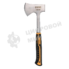 Топор Denzel цельнометаллический, 800 г, двухкомпонентная обрезиненная рукоятка, прямой хват