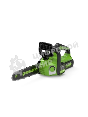 Цепная пила аккумуляторная GreenWorks GD24CS30K4, 24V, 30 см, бесщеточная, c АКБ 4 А·ч и ЗУ (2007007UB)
