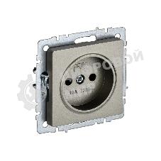 Розетка 1-местная IEK BRITE РС10-1-0-БрШ (BR-R10-10-K37) 10А, без заземления, без защитных шторок, шампань