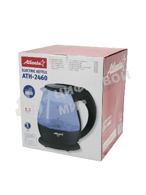 Чайник электрический Atlanta ATH-2460 черный стеклянный