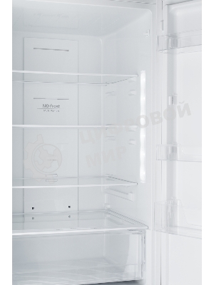 Холодильник Weissgauff WRK 1850 D белое стекло двухкамерный 223/94 л морозилка снизу, No Frost