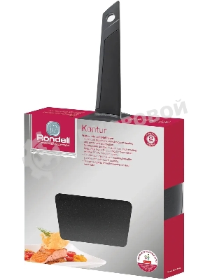 Сковорода Rondell Kontur RDA-1486, 24 см, с крышкой, графитовый