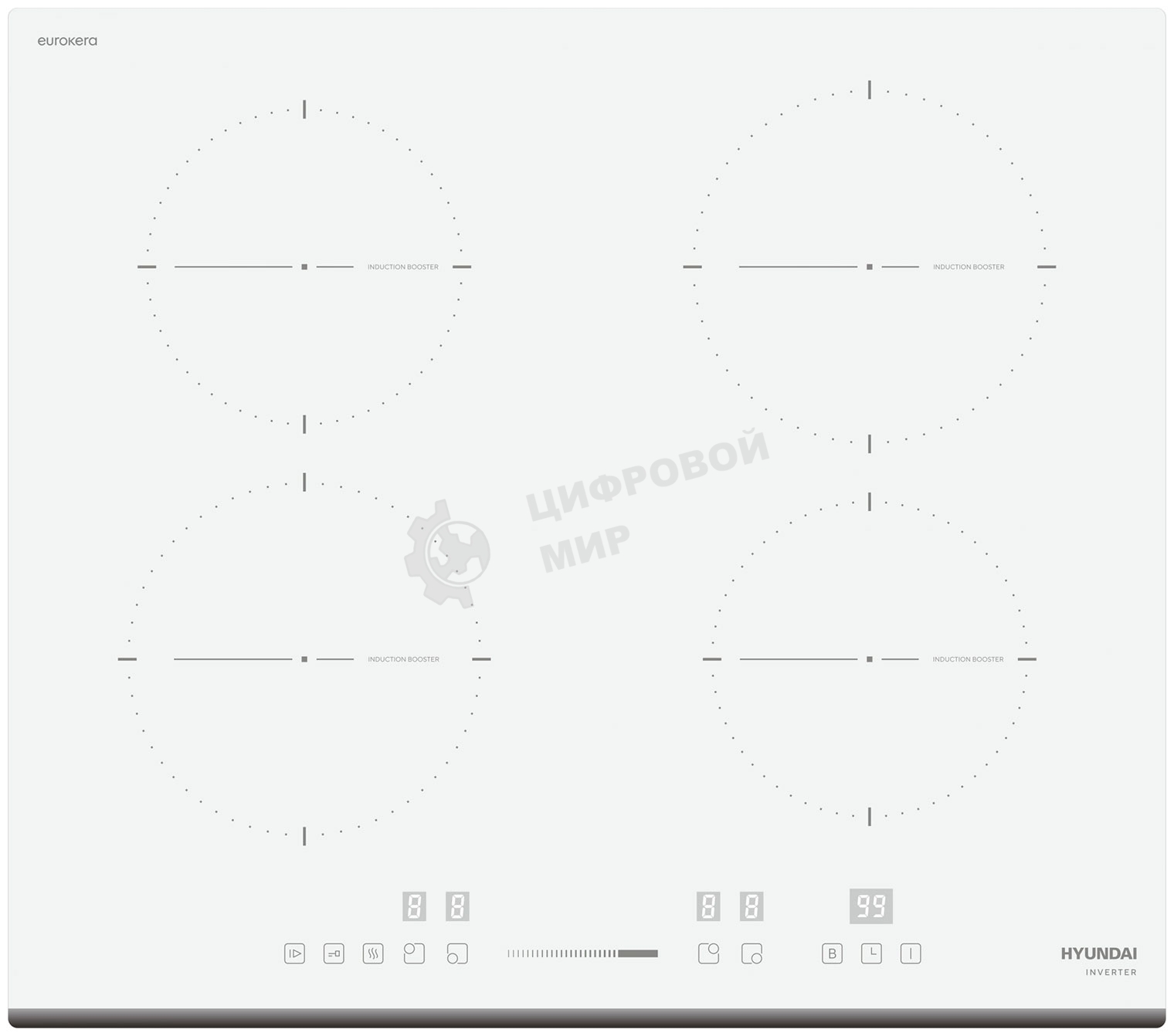 Индукционная варочная панель Hyundai HHI 6752 WG белый