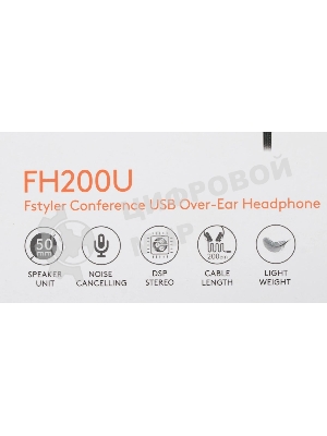 Гарнитура A4Tech Fstyler FH200U серый/синий, проводная