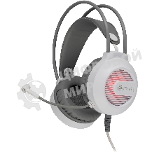 Гарнитура Oklick HS-L300G белый, проводная, 3.5 мм, подсветка