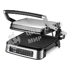 Гриль электрический BQ GR1008 Metallic Gray. Мощность:2200 Вт, Съемные пластины, Сенсорное управление, Две съемные пластины из литого алюминия с антипригарным покрытием, 5 автоматических режимов и возможнсть индивидуальной настройки, Крышка прибора открывается на 180 градусов, увеличивая рабочую поверхность в 2 раза для приготовления блюд барбекю, Регулировка высоты верхней пластины в зависимости от толщины продукта