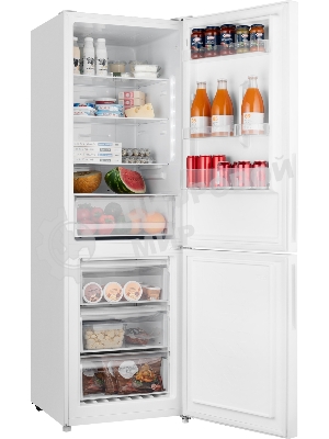 Холодильник Weissgauff WRK 1850 D белое стекло двухкамерный 223/94 л морозилка снизу, No Frost