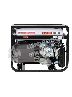 Электрогенератор бензиновый Ресанта БГ 6500 Р, 5.5 кВт, 66 дБ, 72.8 кг