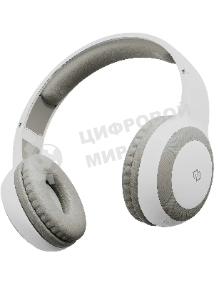 Беспроводные/проводные наушники Digma BT-15 белый/серый, накладные, Bluetooth + проводной, складная конструкция, до 10 ч