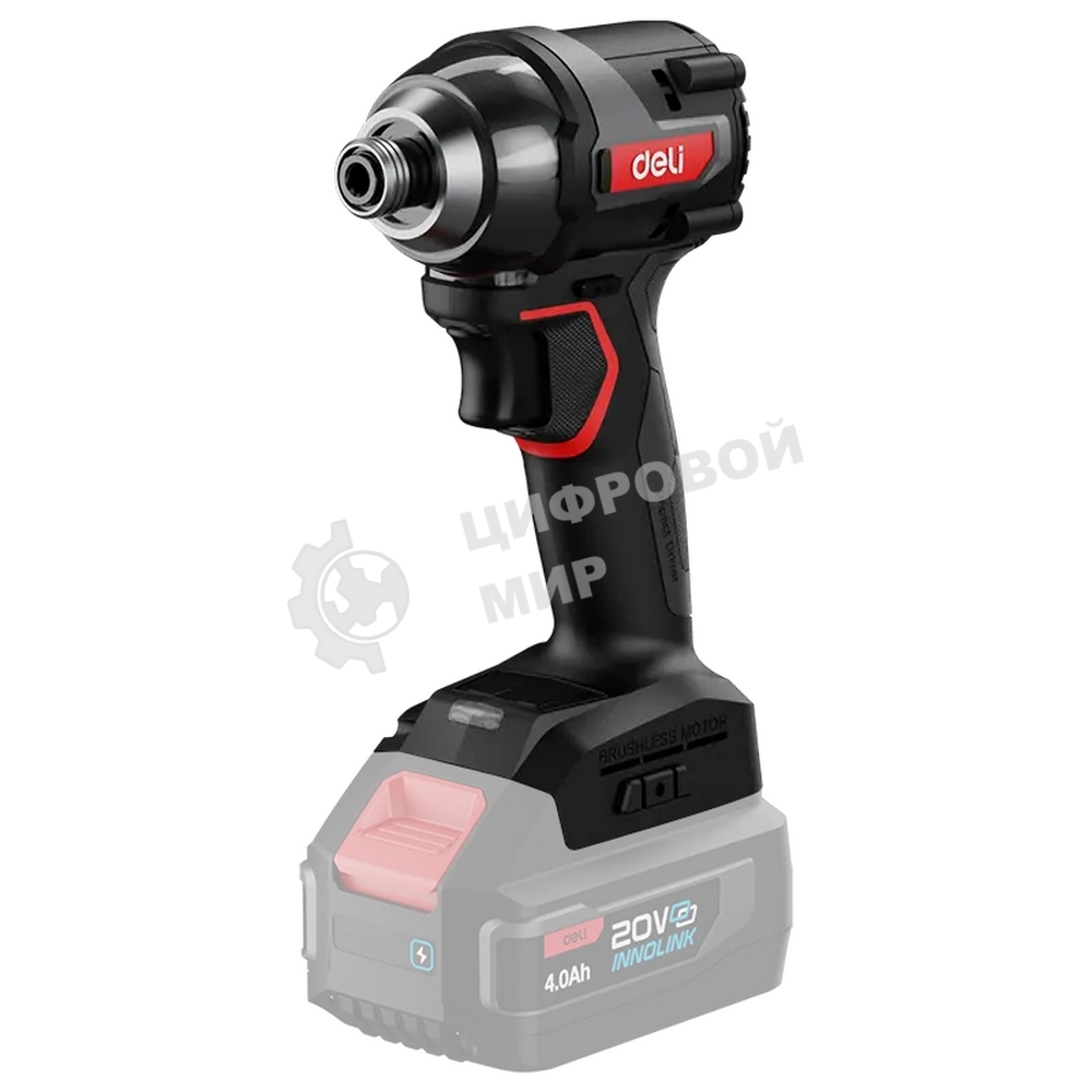 Винтоверт ударный аккумуляторный Deli DE-QZ20-1A4 (1АКБ*4А·ч + ЗУ, 20V, 200Нм, 0-3600об/мин, 0-3600уд/мин, сумка)