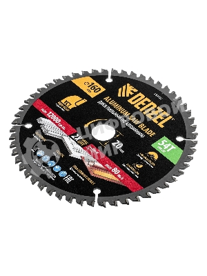Пильный диск по алюминию Denzel ф160 х 20 мм, 54 зубьев