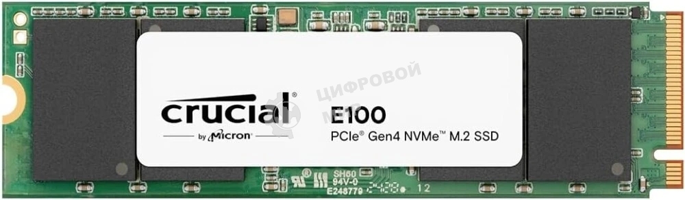 Накопитель SSD Crucial E100, 480Gb, M.2 2280, PCIe 4.0 x4, NVMe, R/W 4700/2500
