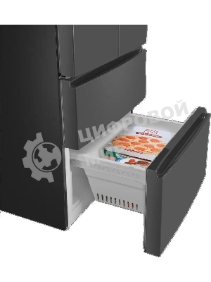 Холодильник Maunfeld MFF180NFSBE01 серый трехкамерный 224/113л морозилка снизу, No Frost