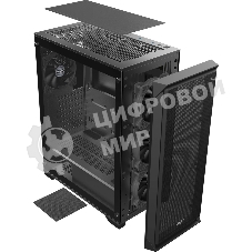 Корпус без блока питания Raijintek ARCADIA 41-MS4, Midi-Tower, TG, 1x120мм + 3x120мм ARGB, 2xUSB-A 3.0 + 1xUSB-C, ATX, mATX, mITX Black