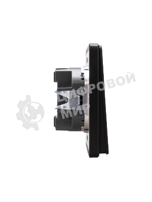 Выключатель Kranz ROUND 1 кл проходной (переключатель) с подсветкой 10А с/у оникс