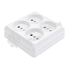 Розетка 4-м ОП Октава 10А IP20 без заземл. белый IEK ERO40-K01-10-DC
